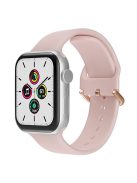 For Apple Watch Series 10 42mm / 9 8 7 41mm / 6 5 4 SE SE (2022) SE (2023) 40mm / 3 2 1 38mm Silicone Watch Band Pin Buckle Wrist Strap Replacement - Light Pink