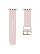 For Apple Watch Series 10 42mm / 9 8 7 41mm / 6 5 4 SE SE (2022) SE (2023) 40mm / 3 2 1 38mm Silicone Watch Band Pin Buckle Wrist Strap Replacement - Light Pink