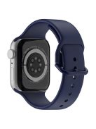 For Apple Watch Series 10 42mm / 9 8 7 41mm / 6 5 4 SE SE (2022) SE (2023) 40mm / 3 2 1 38mm Silicone Watch Band Pin Buckle Wrist Strap Replacement - Midnight Blue