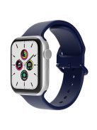 For Apple Watch Series 10 42mm / 9 8 7 41mm / 6 5 4 SE SE (2022) SE (2023) 40mm / 3 2 1 38mm Silicone Watch Band Pin Buckle Wrist Strap Replacement - Midnight Blue