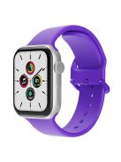 For Apple Watch Series 10 42mm / 9 8 7 41mm / 6 5 4 SE SE (2022) SE (2023) 40mm / 3 2 1 38mm Silicone Watch Band Pin Buckle Wrist Strap Replacement - Purple