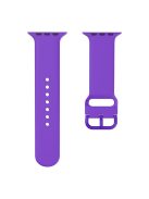 For Apple Watch Series 10 42mm / 9 8 7 41mm / 6 5 4 SE SE (2022) SE (2023) 40mm / 3 2 1 38mm Silicone Watch Band Pin Buckle Wrist Strap Replacement - Purple