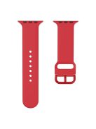 For Apple Watch Series 10 42mm / 9 8 7 41mm / 6 5 4 SE SE (2022) SE (2023) 40mm / 3 2 1 38mm Silicone Watch Band Pin Buckle Wrist Strap Replacement - Red