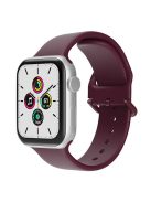 For Apple Watch Series 10 42mm / 9 8 7 41mm / 6 5 4 SE SE (2022) SE (2023) 40mm / 3 2 1 38mm Silicone Watch Band Pin Buckle Wrist Strap Replacement - Wine Red