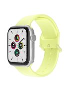 For Apple Watch Series 10 42mm / 9 8 7 41mm / 6 5 4 SE SE (2022) SE (2023) 40mm / 3 2 1 38mm Silicone Watch Band Pin Buckle Wrist Strap Replacement - Yellow