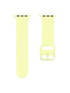 For Apple Watch Series 10 42mm / 9 8 7 41mm / 6 5 4 SE SE (2022) SE (2023) 40mm / 3 2 1 38mm Silicone Watch Band Pin Buckle Wrist Strap Replacement - Yellow