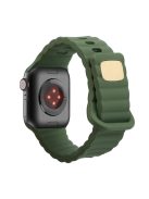 For Apple Watch Series 10 42mm / 9 8 7 41mm / 6 5 4 SE SE (2022) SE (2023) 40mm / 3 2 1 38mm Silicone Watch Band Quick Release Watch Strap Replacement Watchband with Button - Blackish Green