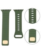 For Apple Watch Series 10 42mm / 9 8 7 41mm / 6 5 4 SE SE (2022) SE (2023) 40mm / 3 2 1 38mm Silicone Watch Band Quick Release Watch Strap Replacement Watchband with Button - Blackish Green