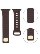 For Apple Watch Series 10 42mm / 9 8 7 41mm / 6 5 4 SE SE (2022) SE (2023) 40mm / 3 2 1 38mm Silicone Watch Band Quick Release Watch Strap Replacement Watchband with Button - Coffee