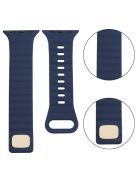 For Apple Watch Series 10 42mm / 9 8 7 41mm / 6 5 4 SE SE (2022) SE (2023) 40mm / 3 2 1 38mm Silicone Watch Band Quick Release Watch Strap Replacement Watchband with Button - Dark Blue