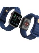 For Apple Watch Series 10 42mm / 9 8 7 41mm / 6 5 4 SE SE (2022) SE (2023) 40mm / 3 2 1 38mm Silicone Watch Band Quick Release Watch Strap Replacement Watchband with Button - Dark Blue