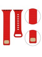 For Apple Watch Series 10 42mm / 9 8 7 41mm / 6 5 4 SE SE (2022) SE (2023) 40mm / 3 2 1 38mm Silicone Watch Band Quick Release Watch Strap Replacement Watchband with Button - Red