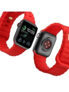 For Apple Watch Series 10 42mm / 9 8 7 41mm / 6 5 4 SE SE (2022) SE (2023) 40mm / 3 2 1 38mm Silicone Watch Band Quick Release Watch Strap Replacement Watchband with Button - Red