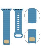 For Apple Watch Series 10 42mm / 9 8 7 41mm / 6 5 4 SE SE (2022) SE (2023) 40mm / 3 2 1 38mm Silicone Watch Band Quick Release Watch Strap Replacement Watchband with Button - Sky Blue