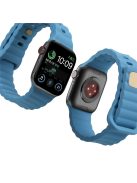 For Apple Watch Series 10 42mm / 9 8 7 41mm / 6 5 4 SE SE (2022) SE (2023) 40mm / 3 2 1 38mm Silicone Watch Band Quick Release Watch Strap Replacement Watchband with Button - Sky Blue