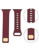 For Apple Watch Series 10 42mm / 9 8 7 41mm / 6 5 4 SE SE (2022) SE (2023) 40mm / 3 2 1 38mm Silicone Watch Band Quick Release Watch Strap Replacement Watchband with Button - Wine Red