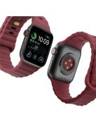 For Apple Watch Series 10 42mm / 9 8 7 41mm / 6 5 4 SE SE (2022) SE (2023) 40mm / 3 2 1 38mm Silicone Watch Band Quick Release Watch Strap Replacement Watchband with Button - Wine Red