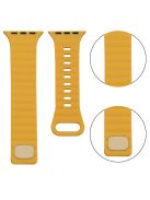 For Apple Watch Series 10 42mm / 9 8 7 41mm / 6 5 4 SE SE (2022) SE (2023) 40mm / 3 2 1 38mm Silicone Watch Band Quick Release Watch Strap Replacement Watchband with Button - Yellow