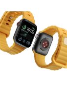 For Apple Watch Series 10 42mm / 9 8 7 41mm / 6 5 4 SE SE (2022) SE (2023) 40mm / 3 2 1 38mm Silicone Watch Band Quick Release Watch Strap Replacement Watchband with Button - Yellow