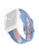 For Apple Watch Series 10 42mm / 9 8 7 41mm / 6 5 4 SE SE (2022) SE (2023) 40mm / 3 2 1 38mm Silicone Watch Band Rainbow Color Watch Strap Quick Release Watchband - Blue Pink