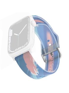   For Apple Watch Series 10 42mm / 9 8 7 41mm / 6 5 4 SE SE (2022) SE (2023) 40mm / 3 2 1 38mm Silicone Watch Band Rainbow Color Watch Strap Quick Release Watchband - Blue Pink