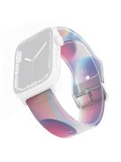 For Apple Watch Series 10 42mm / 9 8 7 41mm / 6 5 4 SE SE (2022) SE (2023) 40mm / 3 2 1 38mm Silicone Watch Band Rainbow Color Watch Strap Quick Release Watchband - Blue Purple Bubble