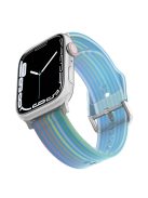 For Apple Watch Series 10 42mm / 9 8 7 41mm / 6 5 4 SE SE (2022) SE (2023) 40mm / 3 2 1 38mm Silicone Watch Band Rainbow Color Watch Strap Quick Release Watchband - Blue Rainbow