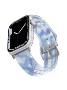 For Apple Watch Series 10 42mm / 9 8 7 41mm / 6 5 4 SE SE (2022) SE (2023) 40mm / 3 2 1 38mm Silicone Watch Band Rainbow Color Watch Strap Quick Release Watchband - Ice Blue