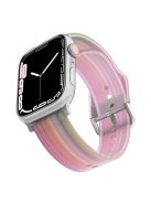 For Apple Watch Series 10 42mm / 9 8 7 41mm / 6 5 4 SE SE (2022) SE (2023) 40mm / 3 2 1 38mm Silicone Watch Band Rainbow Color Watch Strap Quick Release Watchband - Pink Rainbow