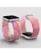 For Apple Watch Series 10 42mm / 9 8 7 41mm / 6 5 4 SE SE (2022) SE (2023) 40mm / 3 2 1 38mm Silicone Watch Band Rainbow Color Watch Strap Quick Release Watchband - Pink Yellow