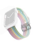 For Apple Watch Series 10 42mm / 9 8 7 41mm / 6 5 4 SE SE (2022) SE (2023) 40mm / 3 2 1 38mm Silicone Watch Band Rainbow Color Watch Strap Quick Release Watchband - Rainbow