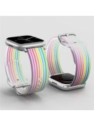 For Apple Watch Series 10 42mm / 9 8 7 41mm / 6 5 4 SE SE (2022) SE (2023) 40mm / 3 2 1 38mm Silicone Watch Band Rainbow Color Watch Strap Quick Release Watchband - Rainbow