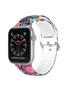 For Apple Watch Series 10 42mm / 9 8 7 41mm / 6 5 4 SE SE (2022) SE (2023) 40mm / 3 2 1 38mm Silicone Watch Strap - Colorful Flower