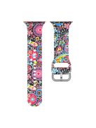 For Apple Watch Series 10 42mm / 9 8 7 41mm / 6 5 4 SE SE (2022) SE (2023) 40mm / 3 2 1 38mm Silicone Watch Strap - Colorful Flower