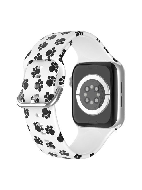 For Apple Watch Series 10 42mm / 9 8 7 41mm / 6 5 4 SE SE (2022) SE (2023) 40mm / 3 2 1 38mm Silicone Watch Strap - Feet Print