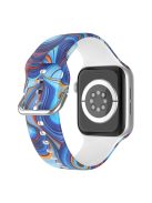 For Apple Watch Series 10 42mm / 9 8 7 41mm / 6 5 4 SE SE (2022) SE (2023) 40mm / 3 2 1 38mm Silicone Watch Strap - Flow Color Blue