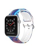 For Apple Watch Series 10 42mm / 9 8 7 41mm / 6 5 4 SE SE (2022) SE (2023) 40mm / 3 2 1 38mm Silicone Watch Strap - Flow Color Blue