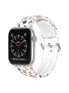 For Apple Watch Series 10 42mm / 9 8 7 41mm / 6 5 4 SE SE (2022) SE (2023) 40mm / 3 2 1 38mm Silicone Watch Strap - Graffiti White