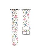 For Apple Watch Series 10 42mm / 9 8 7 41mm / 6 5 4 SE SE (2022) SE (2023) 40mm / 3 2 1 38mm Silicone Watch Strap - Graffiti White