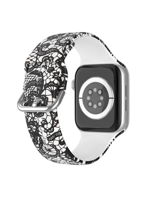 For Apple Watch Series 10 42mm / 9 8 7 41mm / 6 5 4 SE SE (2022) SE (2023) 40mm / 3 2 1 38mm Silicone Watch Strap - Lace