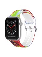 For Apple Watch Series 10 42mm / 9 8 7 41mm / 6 5 4 SE SE (2022) SE (2023) 40mm / 3 2 1 38mm Silicone Watch Strap - Oil Paint