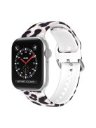 For Apple Watch Series 10 42mm / 9 8 7 41mm / 6 5 4 SE SE (2022) SE (2023) 40mm / 3 2 1 38mm Silicone Watch Strap - Purple Leopard