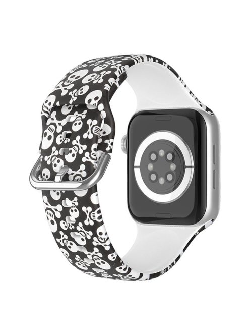 For Apple Watch Series 10 42mm / 9 8 7 41mm / 6 5 4 SE SE (2022) SE (2023) 40mm / 3 2 1 38mm Silicone Watch Strap - Skull