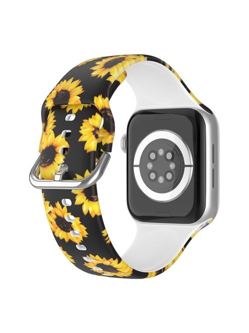 For Apple Watch Series 10 42mm / 9 8 7 41mm / 6 5 4 SE SE (2022) SE (2023) 40mm / 3 2 1 38mm Silicone Watch Strap - Sunflower