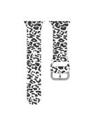 For Apple Watch Series 10 42mm / 9 8 7 41mm / 6 5 4 SE SE (2022) SE (2023) 40mm / 3 2 1 38mm Silicone Watch Strap - White Leopard