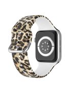 For Apple Watch Series 10 42mm / 9 8 7 41mm / 6 5 4 SE SE (2022) SE (2023) 40mm / 3 2 1 38mm Silicone Watch Strap - Yellow Leopard