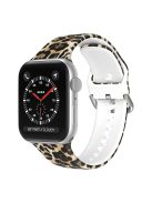 For Apple Watch Series 10 42mm / 9 8 7 41mm / 6 5 4 SE SE (2022) SE (2023) 40mm / 3 2 1 38mm Silicone Watch Strap - Yellow Leopard