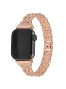 For Apple Watch Series 10 42mm / 9 8 7 41mm / 6 5 4 SE SE (2022) SE (2023) 40mm / 3 2 1 38mm Smart Watch Metal Strap Rhinestone Decor Replacement Wristband - Rose Gold