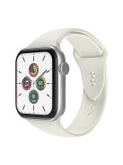 For Apple Watch Series 10 42mm / 9 8 7 41mm / 6 5 4 SE SE (2022) SE (2023) 40mm / 3 2 1 38mm Smart Watch Silicone Strap Watchband Replacement with Double Buttons Buckle, Size L - Antique White