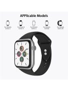 For Apple Watch Series 10 42mm / 9 8 7 41mm / 6 5 4 SE SE (2022) SE (2023) 40mm / 3 2 1 38mm Smart Watch Silicone Strap Watchband Replacement with Double Buttons Buckle, Size L - Antique White